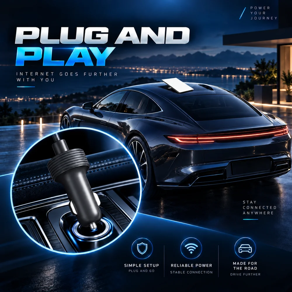 Oxlion DC Car Power Cable - Alternate Angle